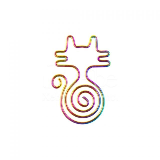 貓咪彩色金屬萬字夾