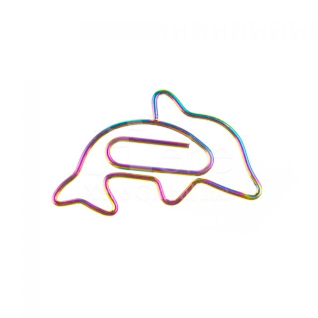 彩色海豚造型萬字夾 