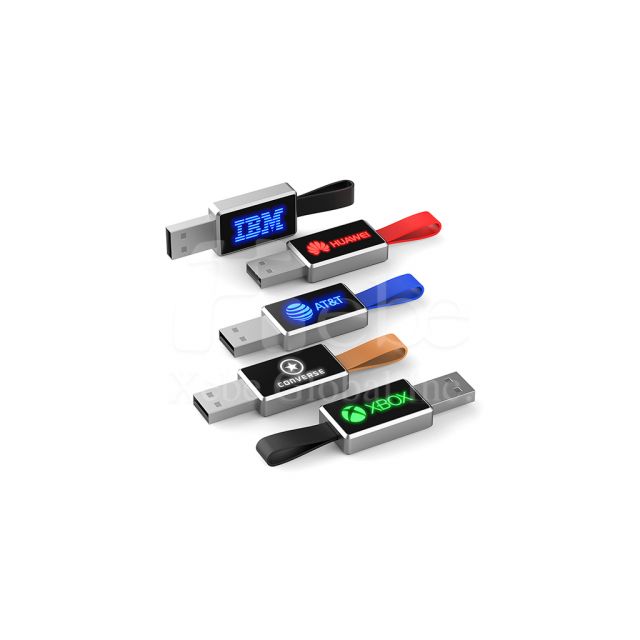 棕色logo發光USB手指