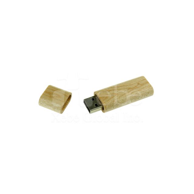 開蓋式防塵木頭USB手指