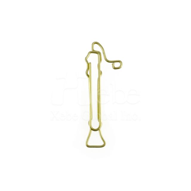金色低音直笛造型萬字夾