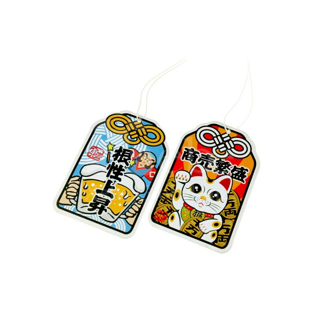 日式招財貓御守木頭行李牌