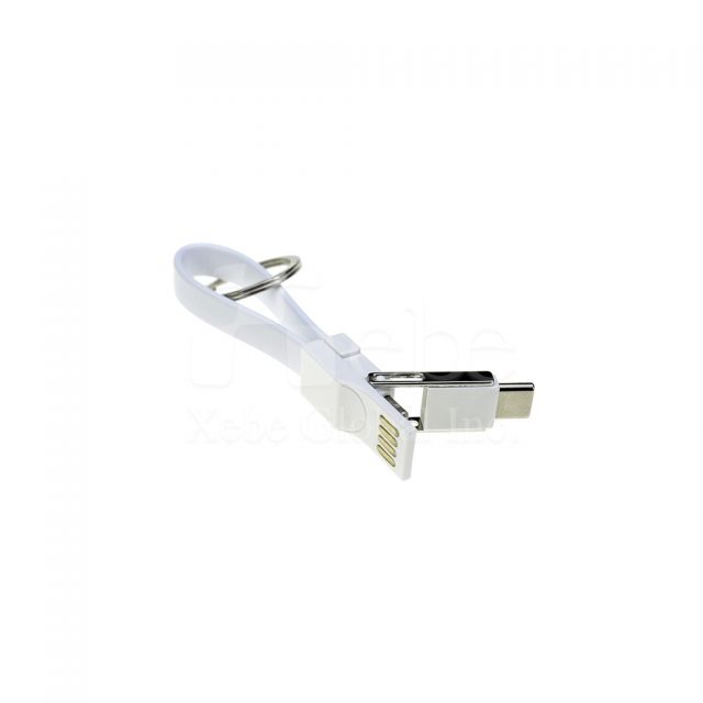 純白可收納訂造USB叉電線