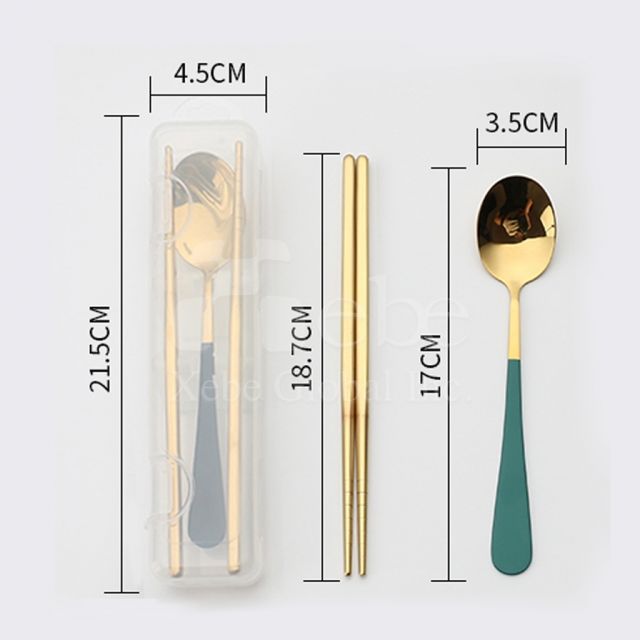 不鏽鋼訂造環保餐具組 藍色餐具組