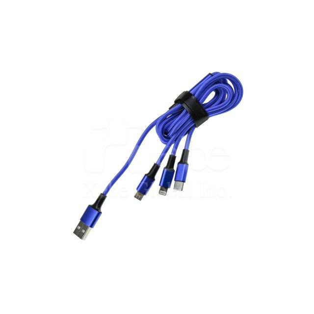藍紫色四合一USB叉電線