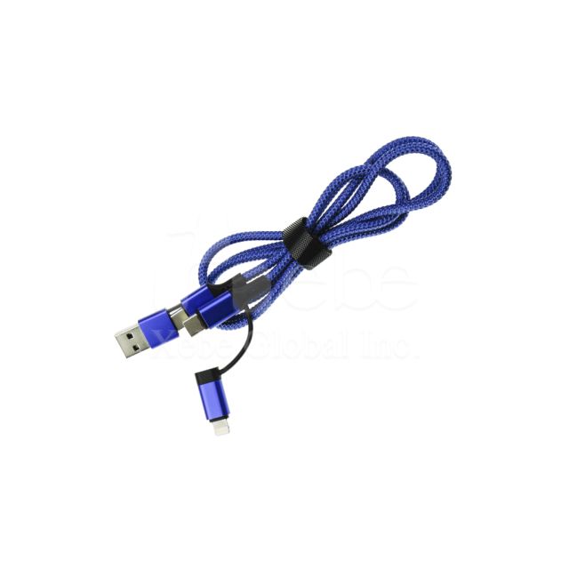 藍紫色四合一USB叉電線
