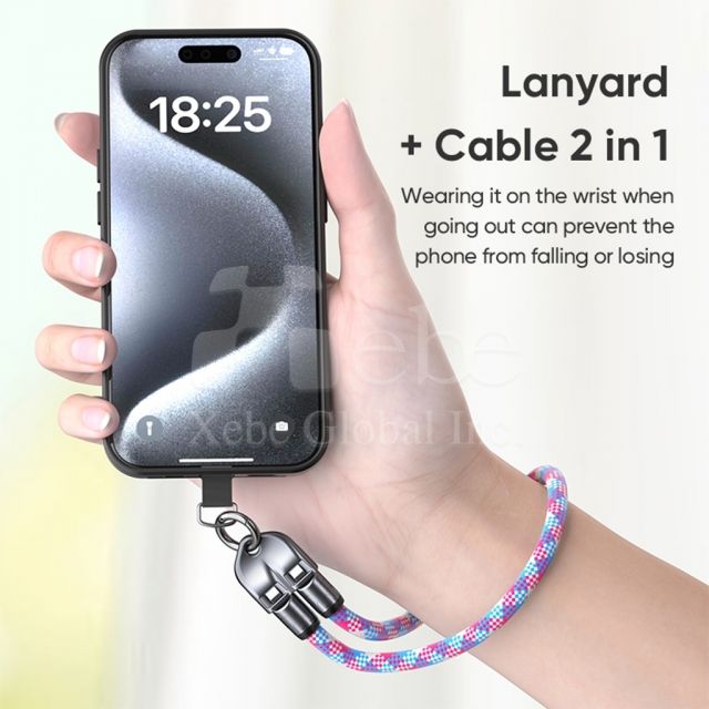 二合一手腕充電掛繩 訂造手機吊繩