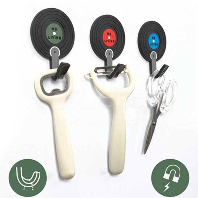 復古唱片造型掛勾磁石