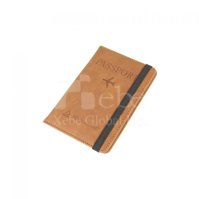 啡色皮革訂造護照夾