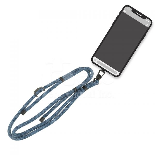 藍色織紋手機掛繩